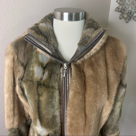 Sandro Nounours Faux Patchwork Fur Coat - Picture 15 of 16